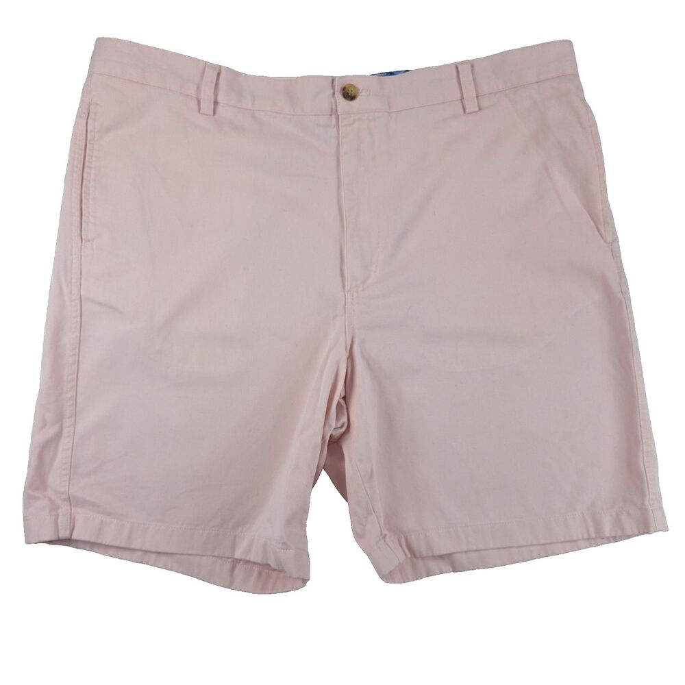CHAPS Flat Front Cotton Chino Shorts Light Pink Men's 42 x 9" Preppy Golf Cotton